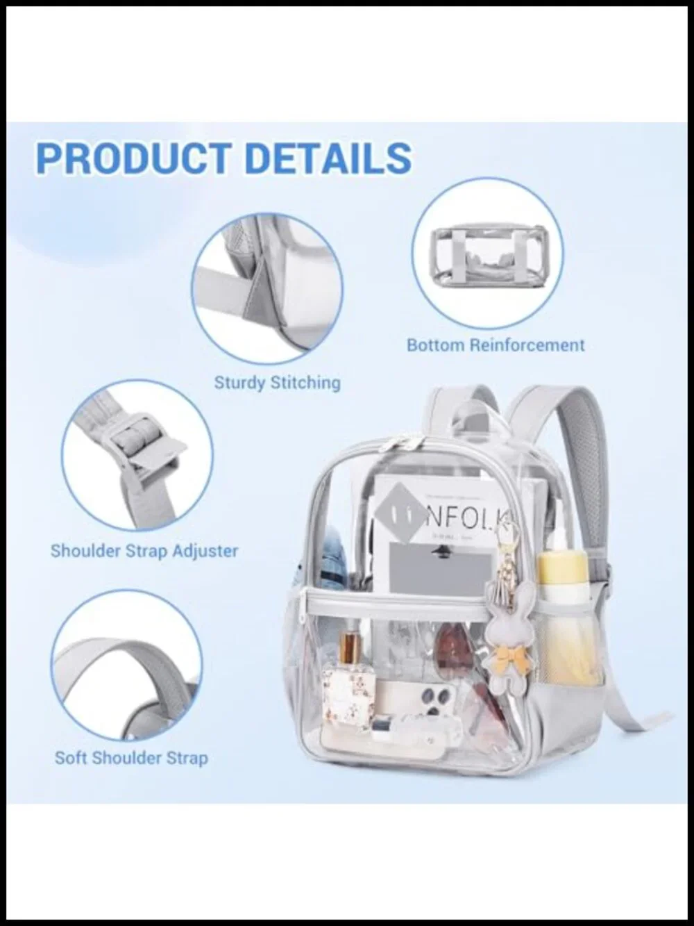 Clear Backpack Stadium Approved TPU Mini Event Bag